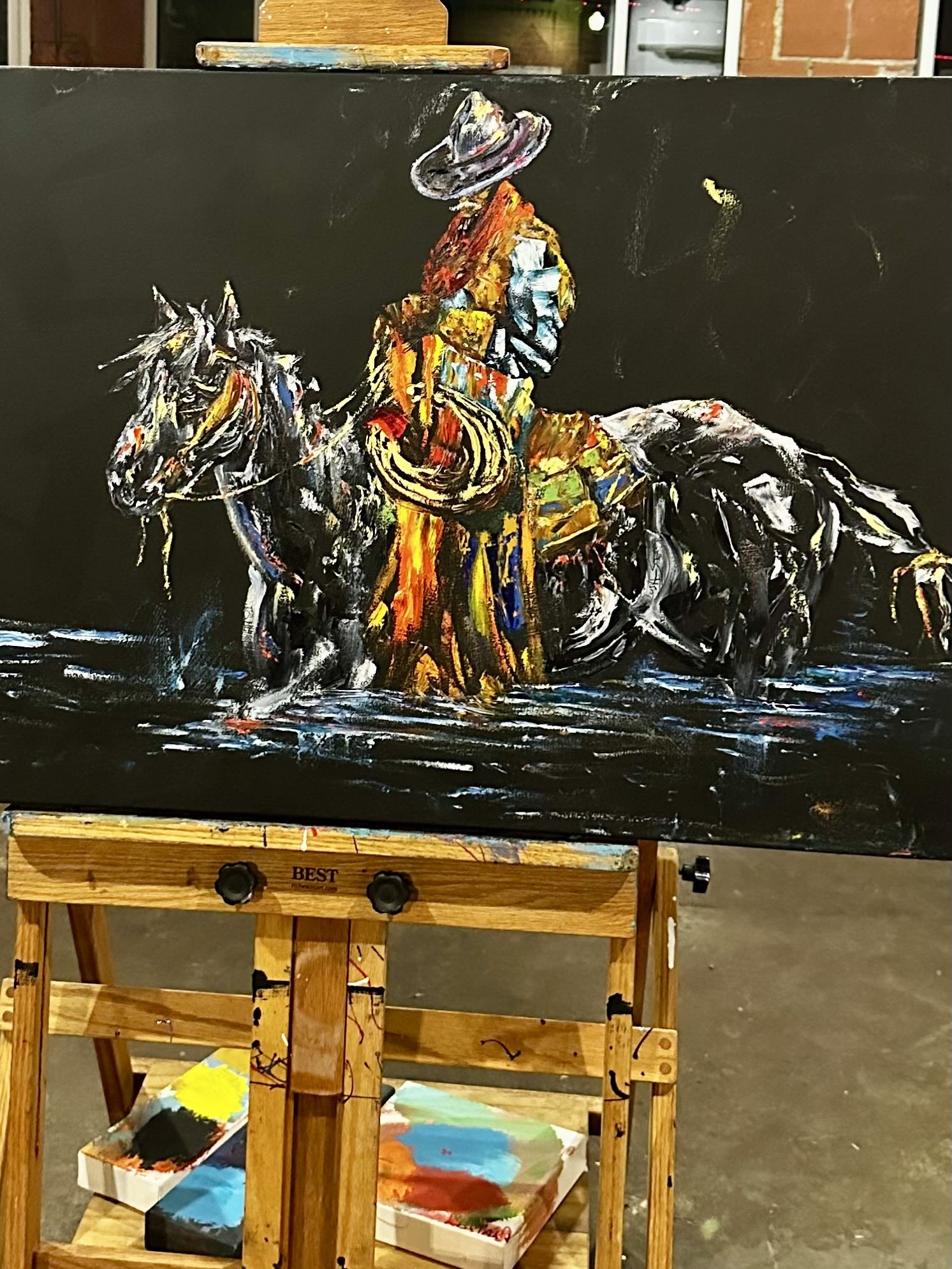 Josh Stout working in his Tulsa, Route 66 studio