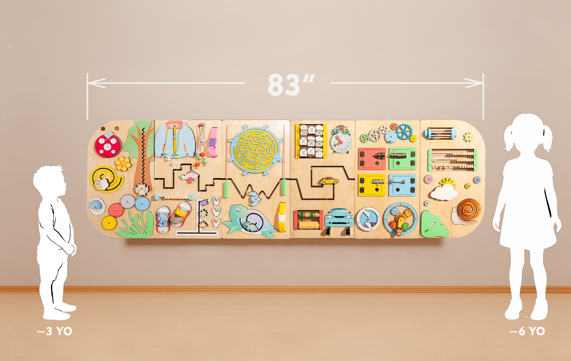 Rounded Busy Board Preschoolers Educational Decor