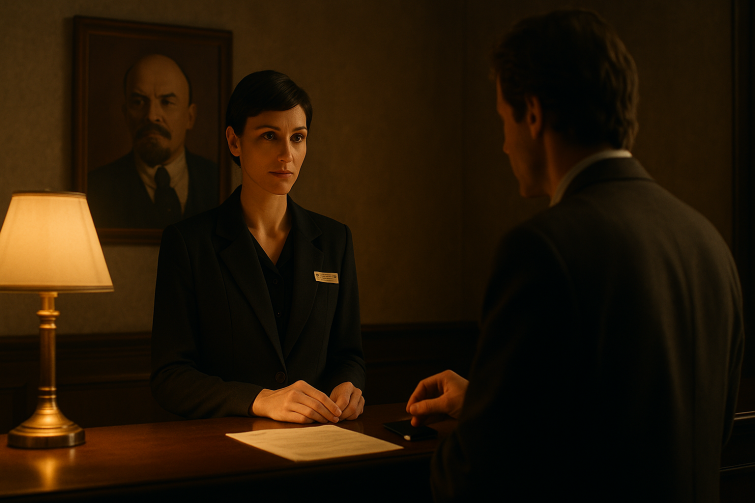 A scene from The Dollar Compass